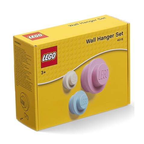 LEGO fali fogas, 3 db - fehér, világoskék, rózsaszín