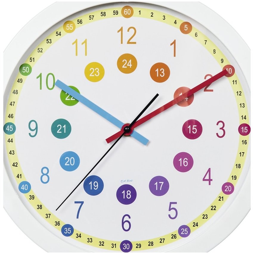 Hama Easy Learning, gyermek falióra, átmérője 30 cm, csendes gyermek fali órák 29 cm
