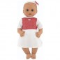 Doll / Baby Hamiro kacsintás 50 cm, tömör test, fehér ruha + piros pöttyös