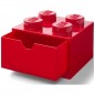 LEGO asztaldoboz 4 fiókkal piros