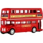 Bus "London" piros emeletes fém/műanyag 12cm visszahúzható