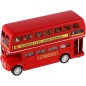 Bus "London" piros emeletes fém/műanyag 12cm visszahúzható