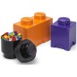 LEGO tárolódobozok Multi-Pack 3 db - lila, fekete, narancs