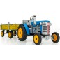 Zetor traktor platós, kék, fém, 1:25