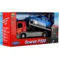 Vontató Welly Scania P320 + autó fém/műanyag 15cm 4 színben