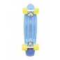 Gördeszka - pennyboard 60cm teherbírás 90kg, fém tengelyek, kék szín, sárga kerekek