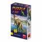 Puzzle Dinoszauruszok 23,5x21,5cm 60 darab + figura 6 faj 24db