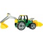 Traktor vödörrel és ásóval zöld-sárga 65cm 3 éves kortól