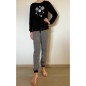 Lány pizsama Bettymode MANDALA BLACK hosszú ujjú