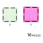 Cleverclixx – Mágneses építőjáték Glitter Tiles Pack Transparent – rózsaszín – 16 db