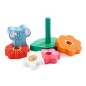 Puzzle és rakosgató piramis 2 az 1-ben - vidám elefánt