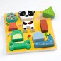 Puzzle és építőjáték 2 az 1-ben - vidám állatkák