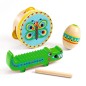 Animambo ütőhangszer szett – tamburin, maracas és güiro
