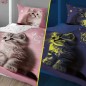 Világító ágynemű Cat pink
