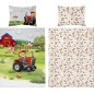 Gyerek ágynemű kiságyhoz Farm 3D piros bambusz