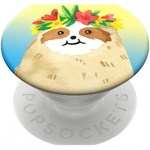 PopSockets PopGrip Gen.2, Aloha Sloth Gradient, lajhár a szivárványos háttéren