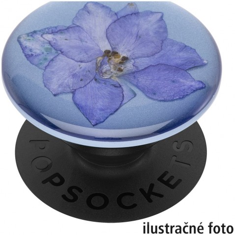 PopSockets PopGrip Gen.2, préselt virág Larkspur, lila virág gyantába burkolva