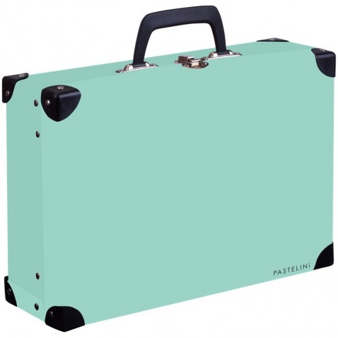 PASTELINI zöld Lamino négyzet alakú bőrönd