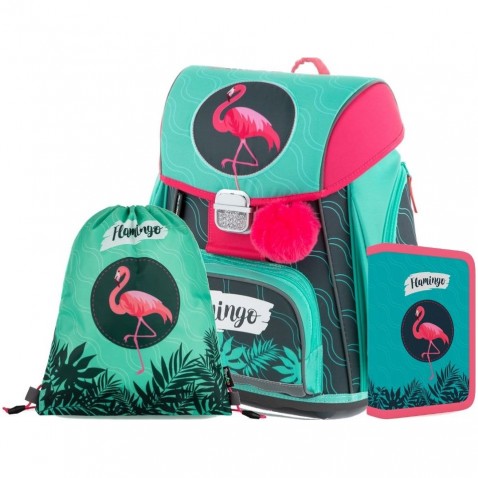 Premium Flamingó iskolatáska 3db. szett