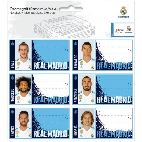 Ars Una címkék Real Madrid notebookokhoz 18 db