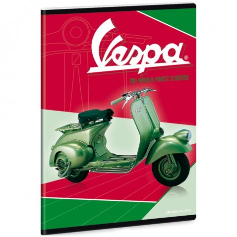 Ars Una Notebook Vespa A5 zöld-piros bélelt