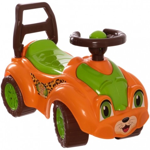 Teddies Lábbal hajtós autó, narancs-zöld, 12-35 hónaposoknak