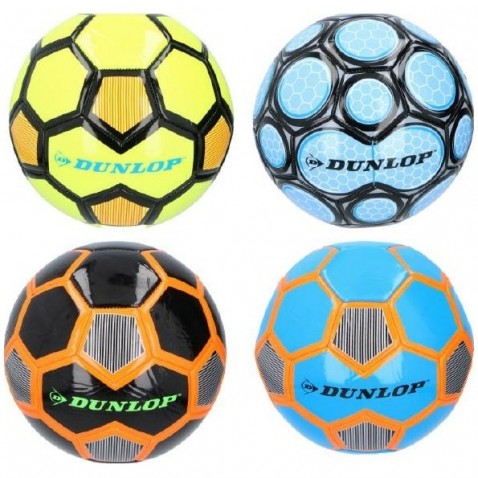 Dunlop futball-labda 22 cm-es, 5-ös méretű bőrből varrva