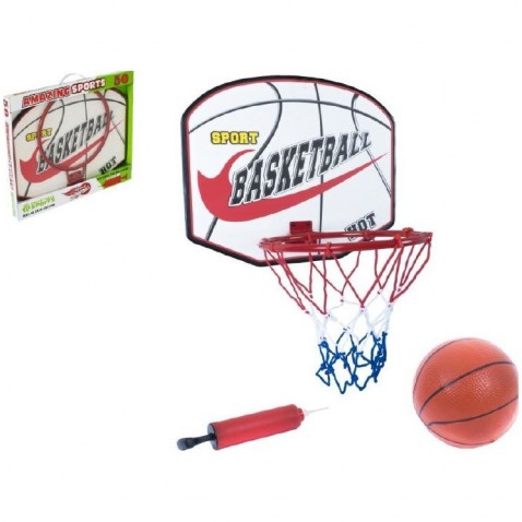 Kosárlabda karika fa / fém / háló / labda szivattyúval
