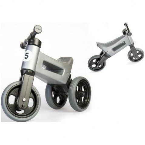 Teddies FUNNY WHEELS Rider Sport motor, szürke 2in1, nyeregmagasság 28/30cm 18h+