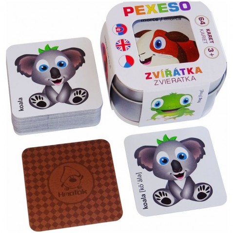 Pexeso Animals 64 kártya óndobozban Ujj