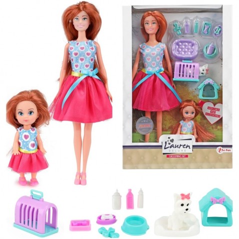 Baba és gyermeke hajlékony/csuklós szilárd test 30cm kiegészítőkkel