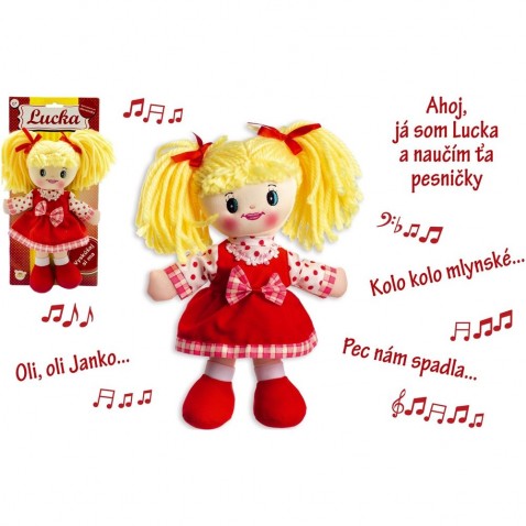 Doll Lucka rongy plüss 30 cm-es szlovák éneklés a 0+ kártyán