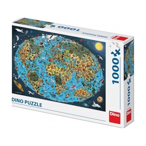 Puzzle Cartoon világtérkép 1000 darab