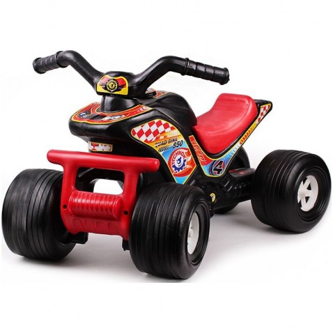 Teddies Lábbal hajtós négykerekű motor, fekete-piros, 12 hónapos kortól