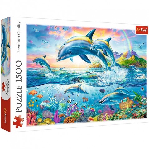 Puzzle Delfinek családja 1500 darab 85x58 cm