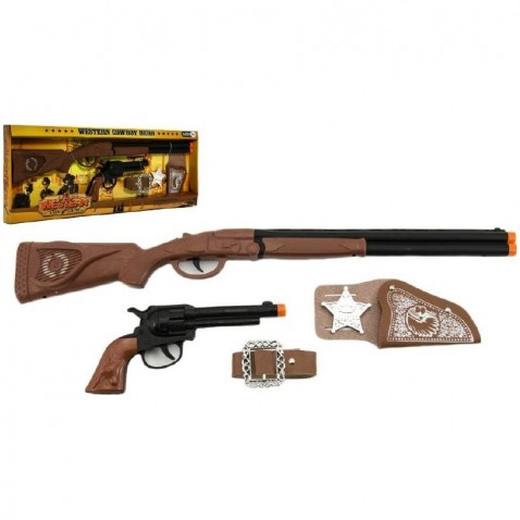 Cowboy szett pisztolyos puska fedele + seriff csillag 50cm