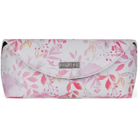 Rózsaszín virágú szemüvegtok