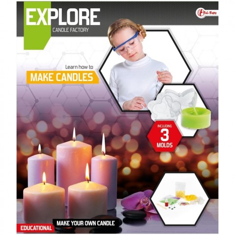 Gyertyák készítése tudományos játék formákkal