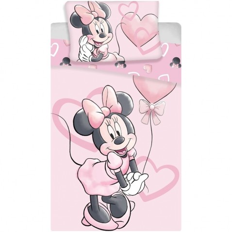 Disney kiságy vászon Minnie rózsaszín szívű baba