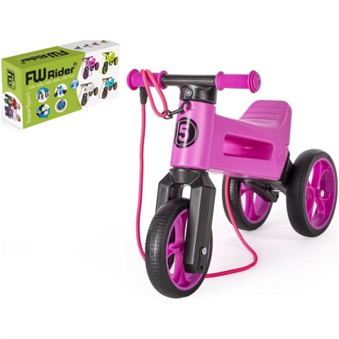 Ugrálás FUNNY WHEELS Rider SuperSport lila 2in1 + heveder, magasabb. nyerg 28/30 cm