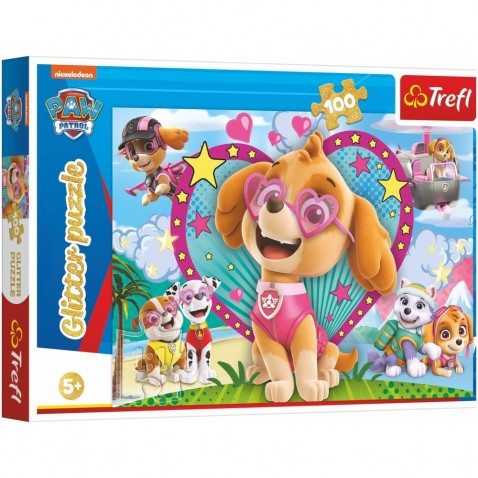 Puzzle Paw Patrol / Paw Patrol csillogó 100 darab