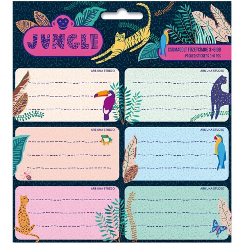 Jungle notebook címkék 18db