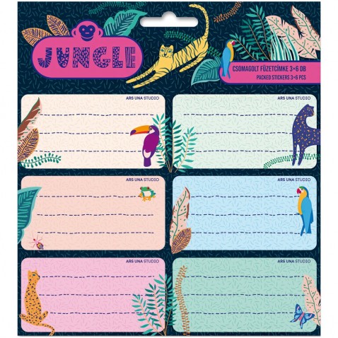 Jungle notebook címkék 18db