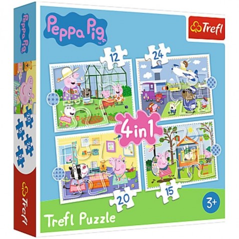 Puzzle 4in1 Peppa Pig / Prásátko Pepa Az ünnepek emléke