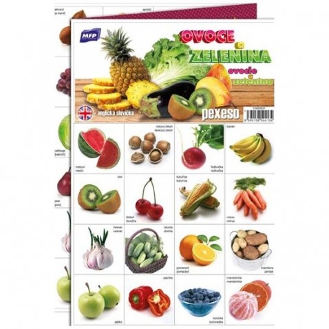 Pexeso 3xA4 Gyümölcsök és zöldségek