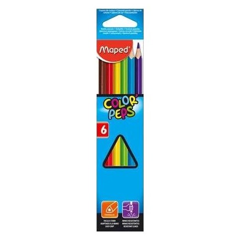 MAPED ColorPeps háromszögletű vékony színes ceruza 6 db.