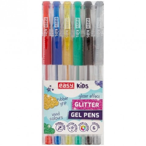 Zselés toll készlet Easy Kids Glitter 6 szín