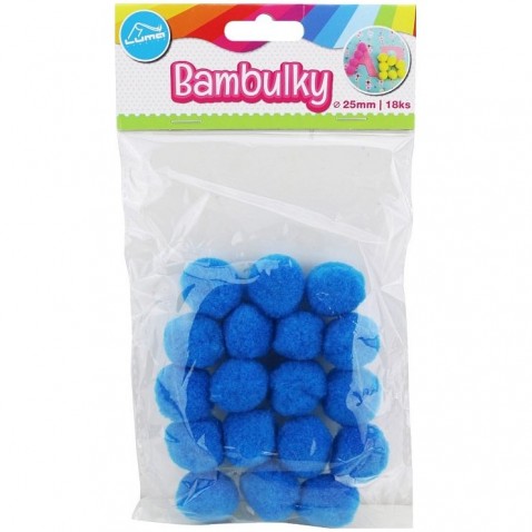 Bambulky kreatív kék (18db táskában) 25mm