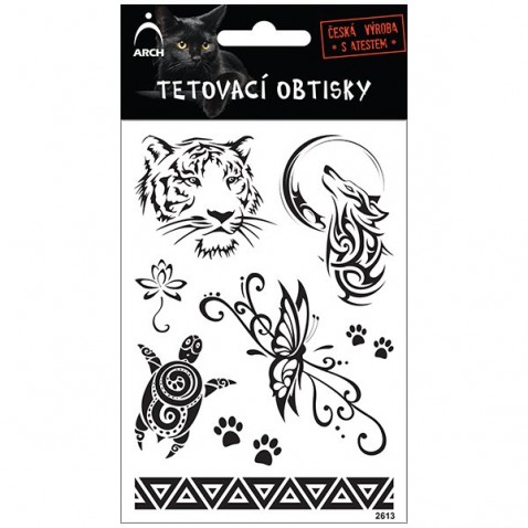 Tetováló matricák fekete Tigris