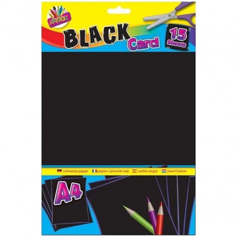 Kartonpapír A4 250g fekete 15db